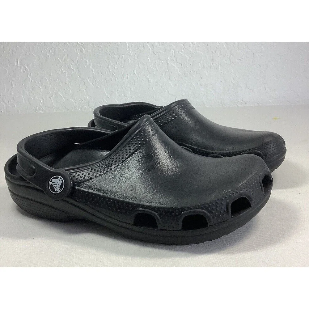 Crocs Crocband‎ Men/Women Size 5/7 Water Rain Shoes Sandals Slide Black Rubber